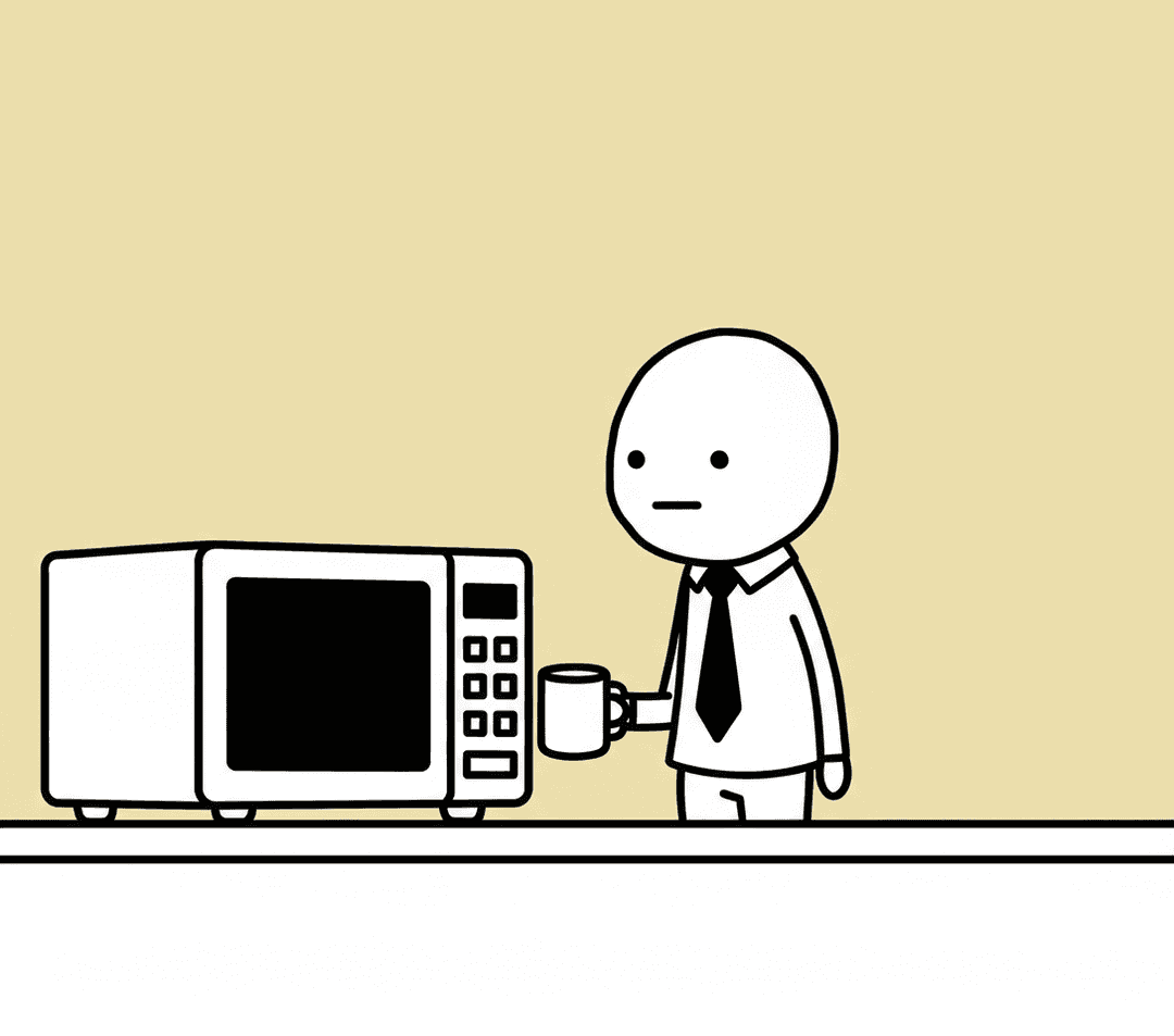 12:31 — the microwave